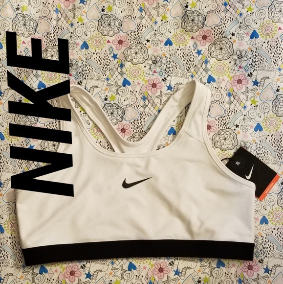 Nike Other - AUTH NIKE WHITE & BLACK SPORTS BRA NWT SIZE XL
